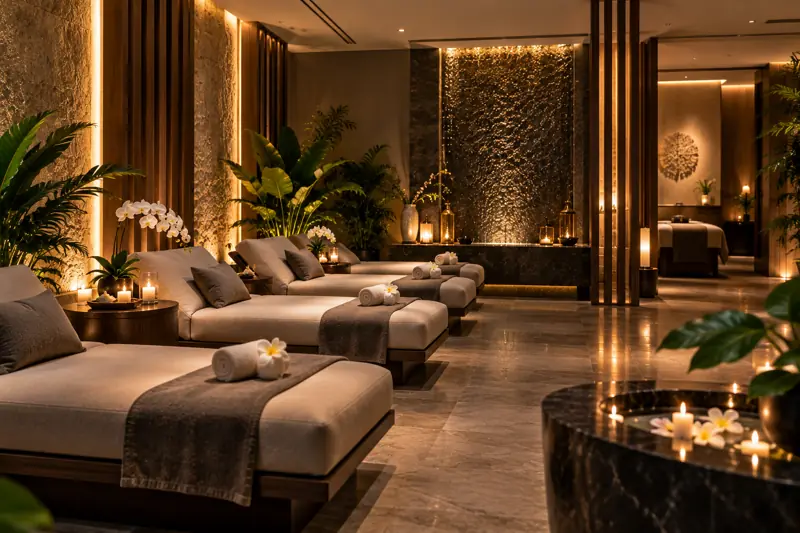 Relaxation lounge at the spa