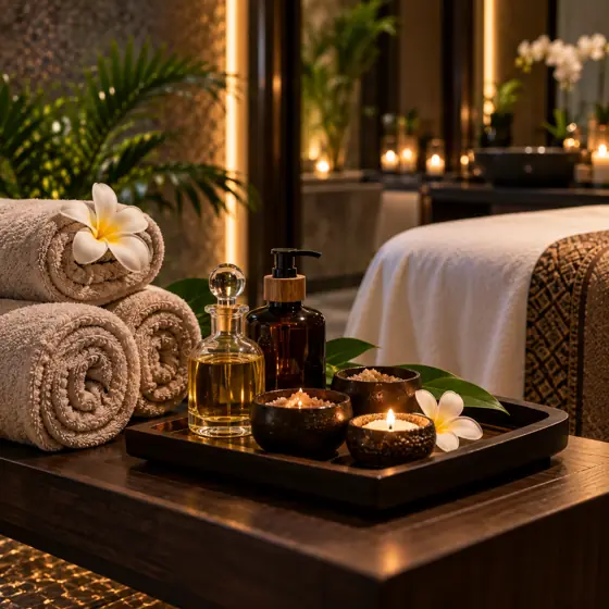 Massage oils and warm towels