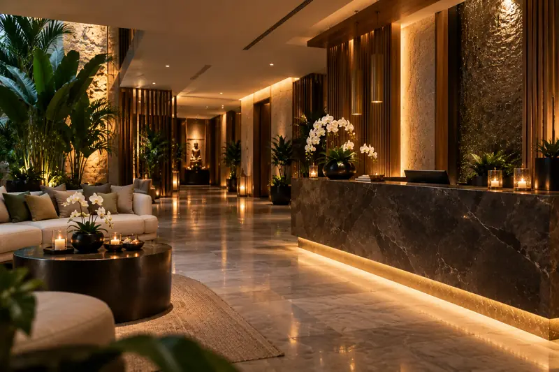 Reception of Loulou Asfar Spa inside Loulou Asfar Hotel Apartments, Abu Dhabi