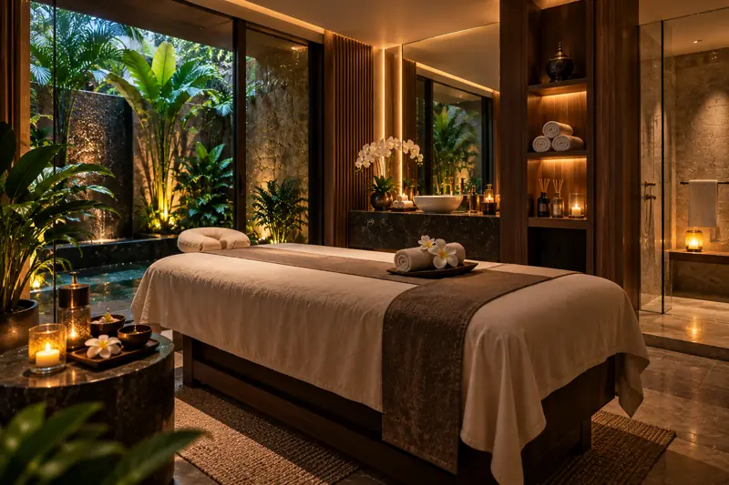 Calm treatment room at Loulou Asfar Spa Abu Dhabi