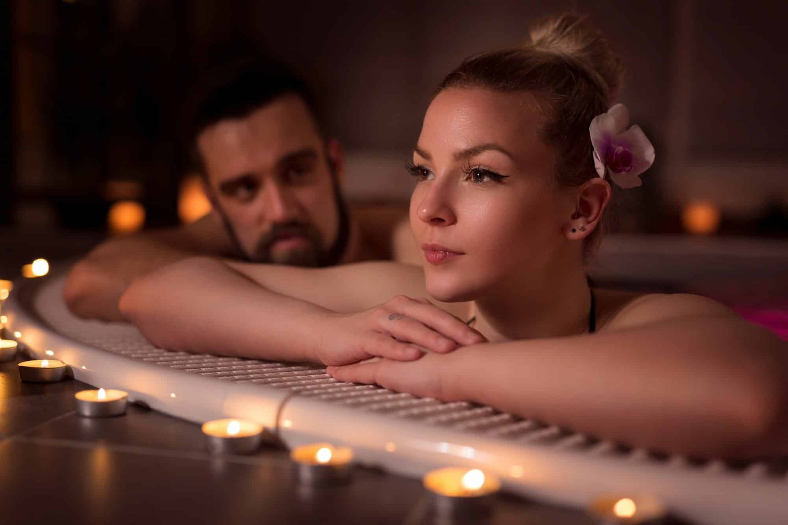 Romance in a jacuzzi bath